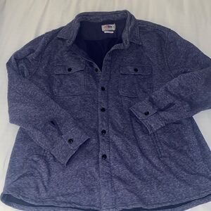 GRAYERS Men's XXLarge Bayswater Fleece CPO Shirt Navy Heather Shacket Minimalist